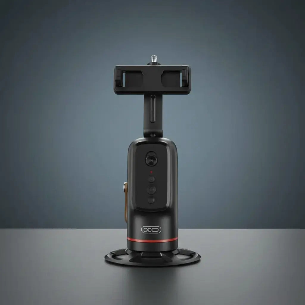 Auto Face Tracking Tripod 360° Rotating Cell Phone Photo and Video Kits Stand, Camera Stand with Remote and Gesture Control, Rechargeable Smart Shooting Stand for Live Recording Tiktok（Black）