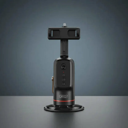 Auto Face Tracking Tripod 360° Rotating Cell Phone Photo and Video Kits Stand, Camera Stand with Remote and Gesture Control, Rechargeable Smart Shooting Stand for Live Recording Tiktok（Black）