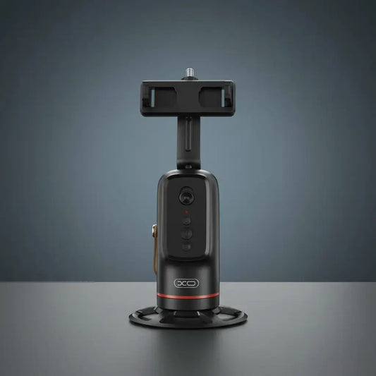 Auto Face Tracking Tripod 360° Rotating Cell Phone Photo and Video Kits Stand, Camera Stand with Remote and Gesture Control, Rechargeable Smart Shooting Stand for Live Recording Tiktok（Black）
