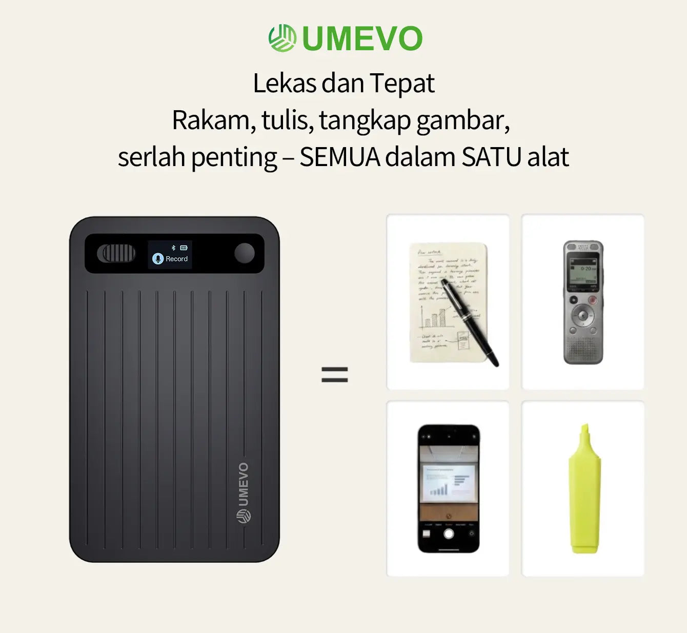UMEVO Note Professional AI Voice Recorder for Business Meetings, Calls, and Interviews - Dual MEMS Microphones, Instant Display, 50-Hour Battery Life, AI Transcription & Summary, Premium Office Tool and Gift