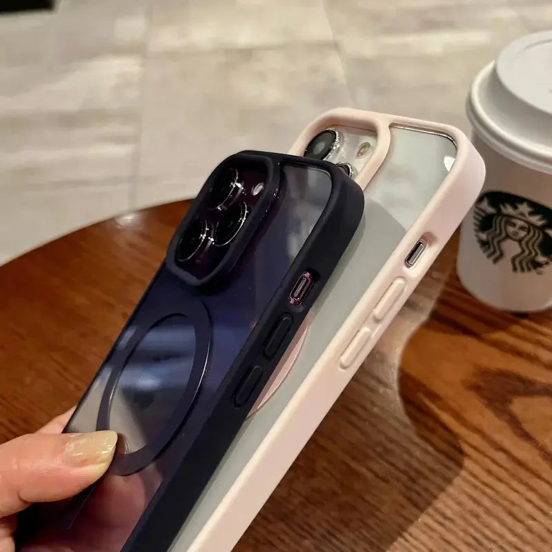 Luxury Clear Magnetic Wireless Charge for Magsafe Case for Iphone 17Air 17 16 15 13 12 11 Pro Max 15 14 plus Phone Cases Shockproof Cover