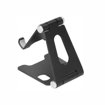 Premium Adjustable Foldable Metal Phone Stand, Heavy Duty Aluminum Alloy Desk Holder with Dual Rotation, Anti-Slip Base, Portable Design for Smartphones and Tablets