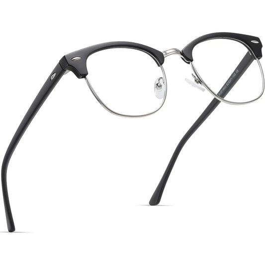 Blue Light Blocking Glasses Vintage Half Frame UV Clear Lens anti Eyestrain Computer Gaming Glasses for Women Men