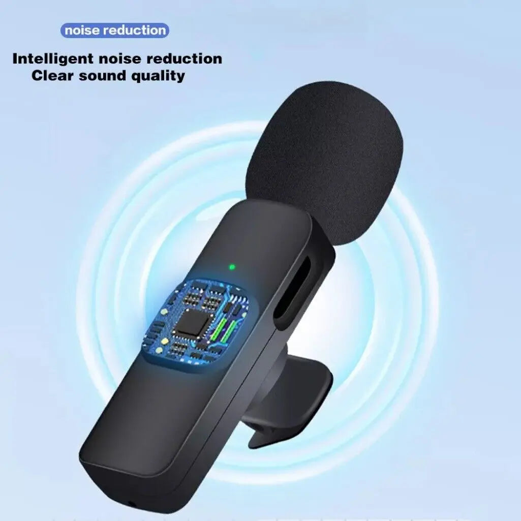 2 Pack Wireless Lavalier Microphone for Iphone Ipad Android Phone Plug and Play Noise Reduction Mini Microphone for Video Recording Interview Podcast Vlog Youtube Tiktok Audio Bluetooth Clip Portable Rechargeable
