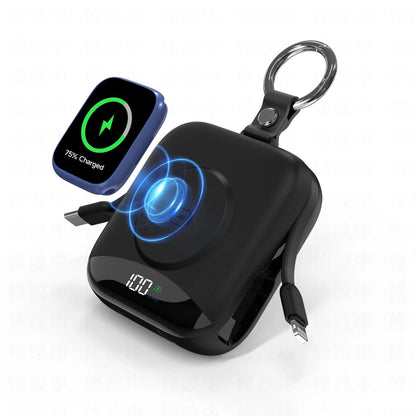 BLACKPAI 10000Mah Mini Portable Power Bank with Apple Watch Charger, PD 22.5W Fast Charging with LED Display and Built-In Type-C and Lightning Cables, 3-In-1 Battery Pack for Iphone 17/16/15/14/13/12/11 Pro/Max, Apple Watch Ultra/11/10/Se, Ipad