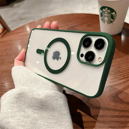 Luxury Clear Magnetic Wireless Charge for Magsafe Case for Iphone 17Air 17 16 15 13 12 11 Pro Max 15 14 plus Phone Cases Shockproof Cover