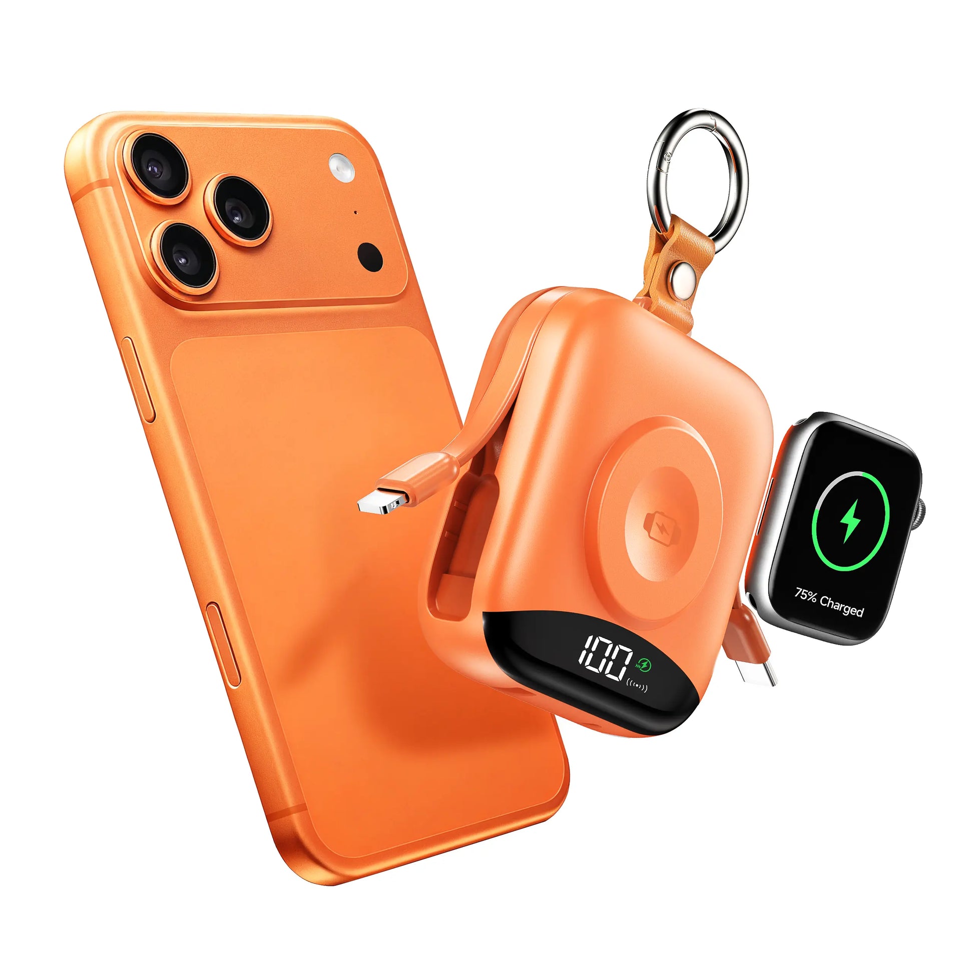 BLACKPAI 10000Mah Mini Portable Power Bank with Apple Watch Charger, PD 22.5W Fast Charging with LED Display and Built-In Type-C and Lightning Cables, 3-In-1 Battery Pack for Iphone 17/16/15/14/13/12/11 Pro/Max, Apple Watch Ultra/11/10/Se, Ipad
