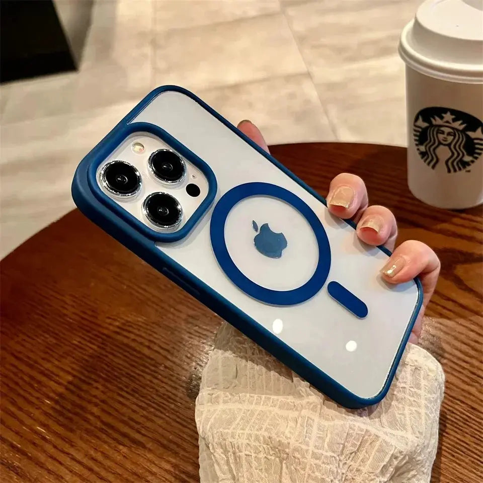 Luxury Clear Magnetic Wireless Charge for Magsafe Case for Iphone 17Air 17 16 15 13 12 11 Pro Max 15 14 plus Phone Cases Shockproof Cover