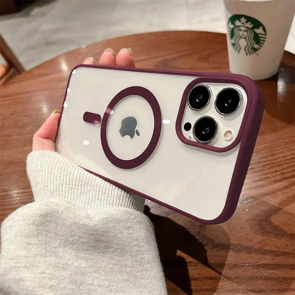 Luxury Clear Magnetic Wireless Charge for Magsafe Case for Iphone 17Air 17 16 15 13 12 11 Pro Max 15 14 plus Phone Cases Shockproof Cover