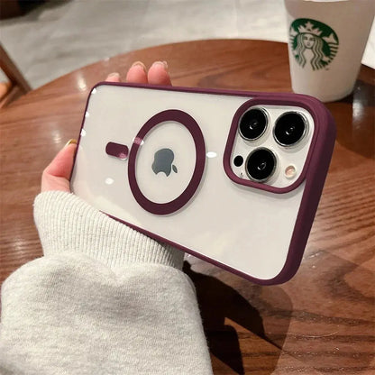 Luxury Clear Magnetic Wireless Charge for Magsafe Case for Iphone 17Air 17 16 15 13 12 11 Pro Max 15 14 plus Phone Cases Shockproof Cover