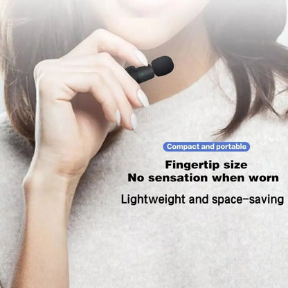 2 Pack Wireless Lavalier Microphone for Iphone Ipad Android Phone Plug and Play Noise Reduction Mini Microphone for Video Recording Interview Podcast Vlog Youtube Tiktok Audio Bluetooth Clip Portable Rechargeable