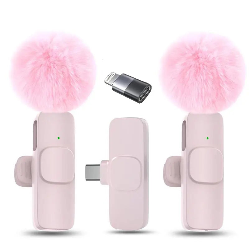 Wireless Microphone for Iphone/Smartphone, Microphones with Clearer Audio for Video Recording, Interview, Vlog，Noise Reduction Device Noise Cancellation Stereo Wireless Vlogging Tools Handheld Mic Microfono Minimic